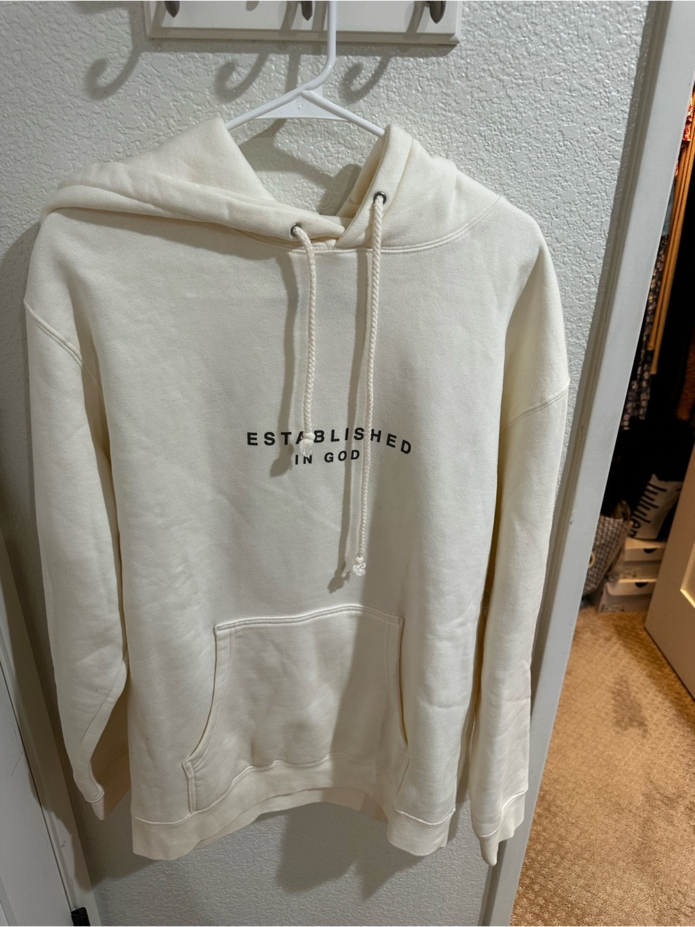 Established In God Cream Pullover Hoodie